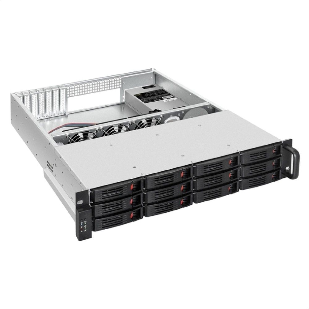 Exegate EX293179RUS Серверный корпус ExeGate Pro 2U550-HS12 <RM 19", высота 2U, глубина 550, БП 1U-1000ADS, 12xHotSwap, USB>