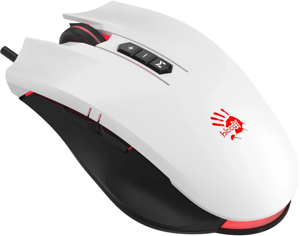 Мышь A4Tech Bloody ES7 белый оптическая 6000dpi USB 8but (ES7 PANDA WHITE)