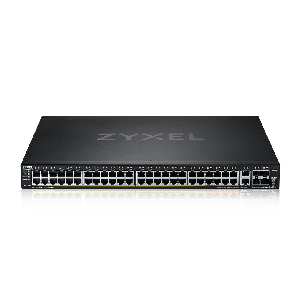 Коммутатор/ Zyxel XGS2220-54FP L3 Access switch, rack 19", 48xRJ-45: 1G PoE+ (8 of them PoE++), 2xRJ-45: 1/2.5/5/10G PoE++, 4xSFP+, 960W PoE budget, standalone/cloud management
