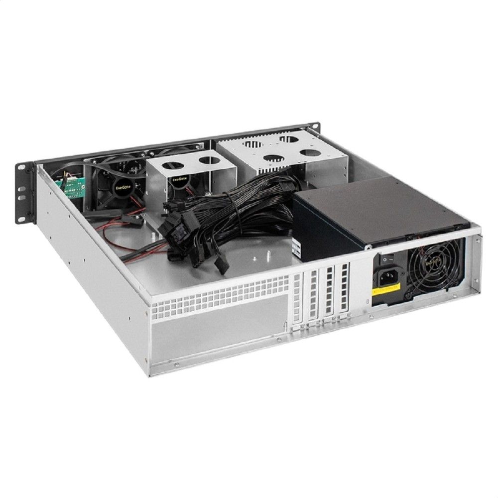 Exegate EX297155RUS Серверный корпус ExeGate Pro 2U400-02 <RM 19", высота 2U, глубина 400, БП 600ADS, USB>