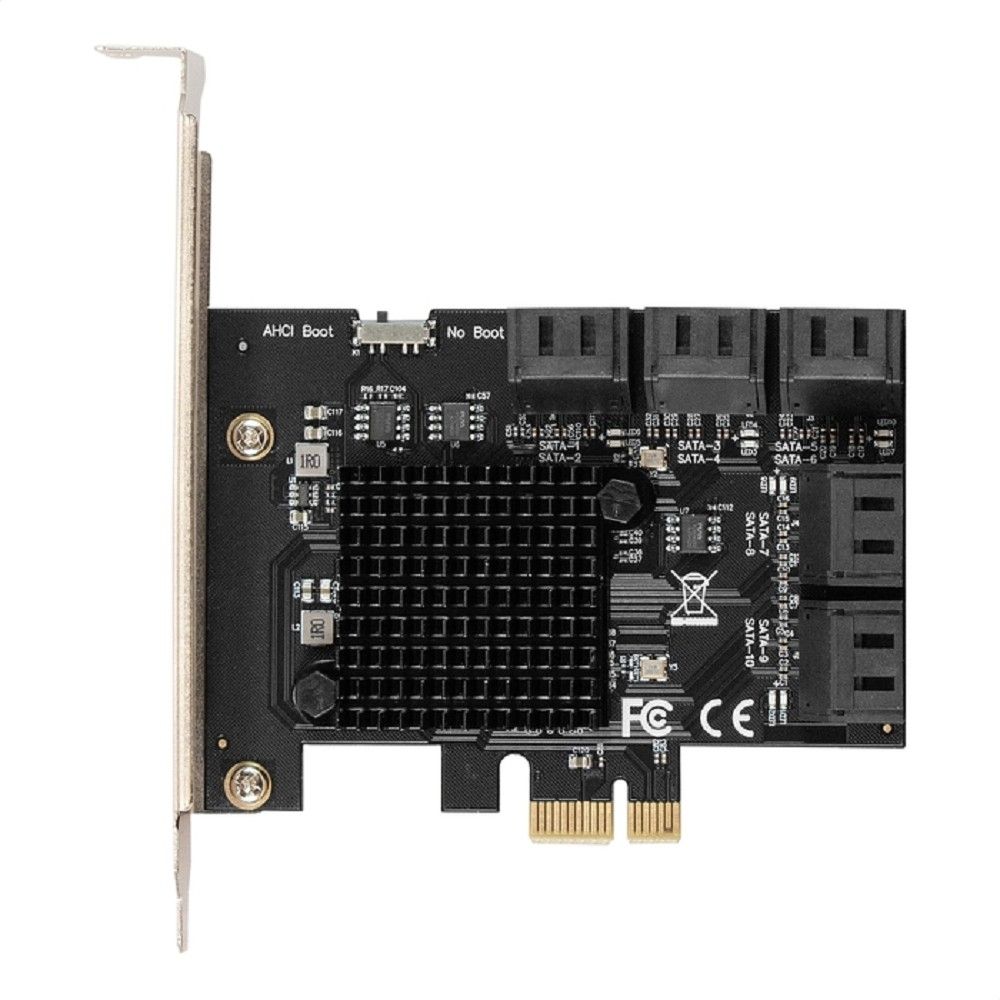 Exegate EX299524RUS Контроллер ExeGate EXE-510v2 (PCI-E x1, SATA3 6Gb/s, 10 int, ASMedia Chipset ASM106x+JMB575)