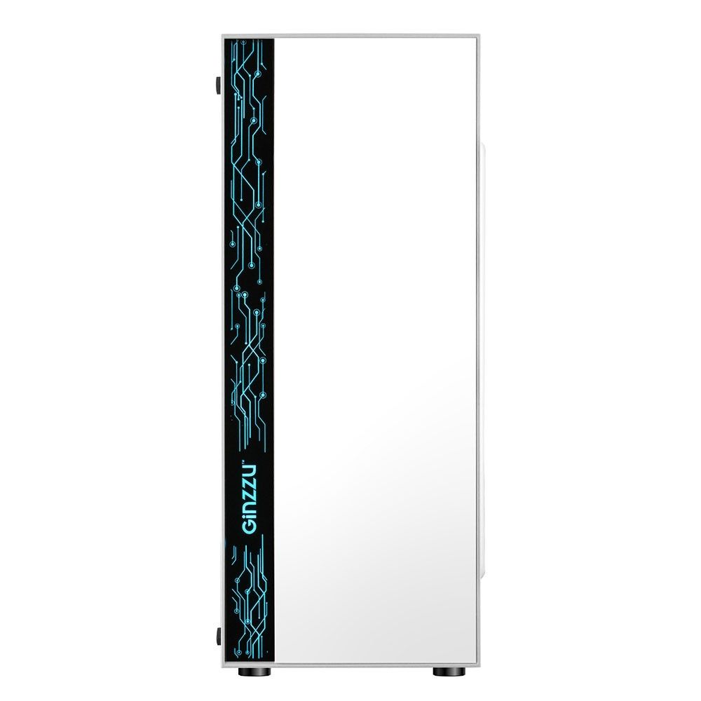 Ginzzu A390 White Window RGB подсветка 1*USB 3.0, 2*USB 2.0, AU