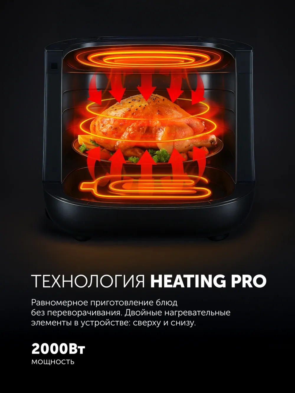 Аэрогриль Polaris PAF 6006DW 2000Вт темно-серый