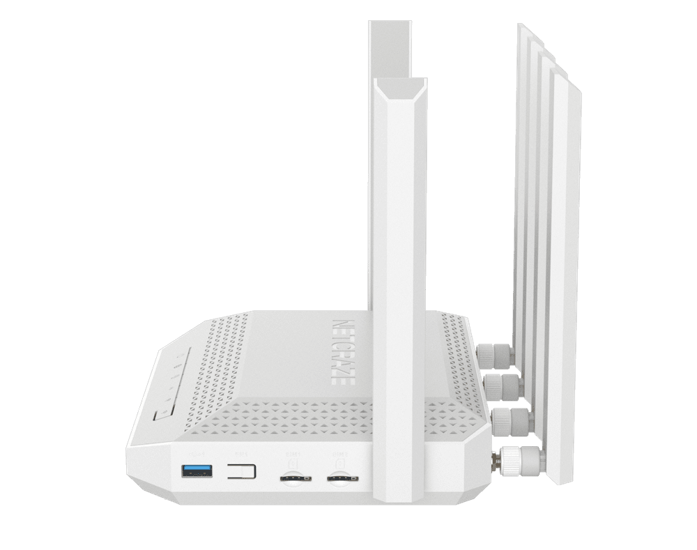 Маршрутизатор/ Netcraze Hero 5G Мультигигабитный интернет-центр с модемом 5G, двумя слотами для SIM-карт, Mesh Wi-Fi 6 AX3000, Smart-коммутатором 1?2.5G и 4?1G, многофункциональными портами USB 3.0 и 2.0