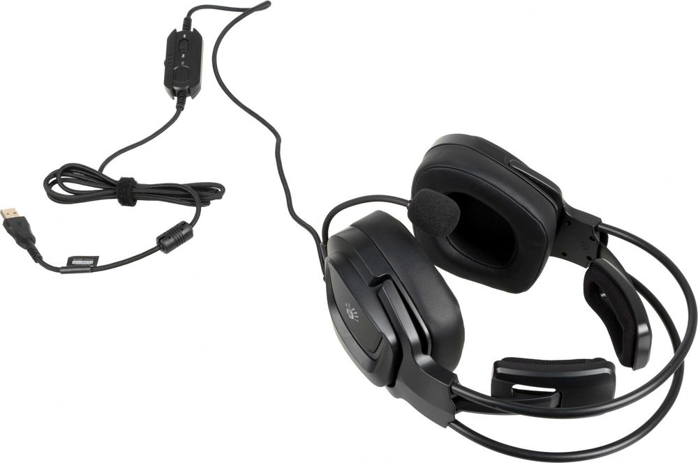Наушники с микрофоном A4Tech Bloody G575 черный 2м мониторные USB оголовье (G575 USB/ BLACK)