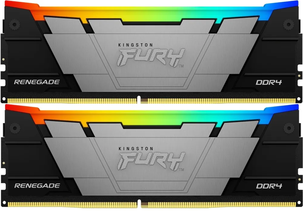 Модуль памяти Kingston 32GB DDR4 3600 FURY Renegade RGB Black XMP Non-ECC Unbuffered DIMM (Kit 2*16gb) 2RX8 16-20-20 1.35V 288-pin 8Gbit