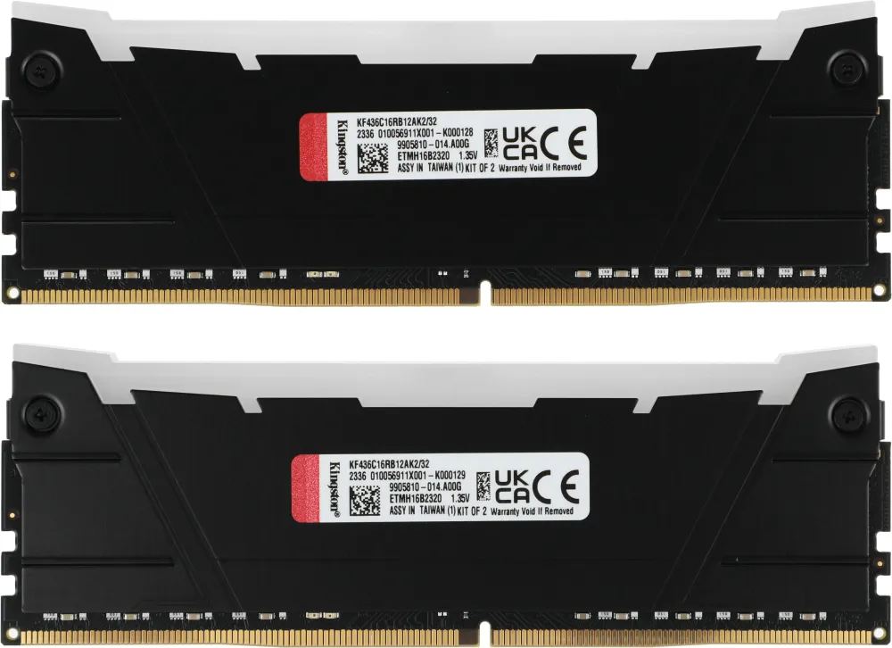 Модуль памяти Kingston 32GB DDR4 3600 FURY Renegade RGB Black XMP Non-ECC Unbuffered DIMM (Kit 2*16gb) 2RX8 16-20-20 1.35V 288-pin 8Gbit