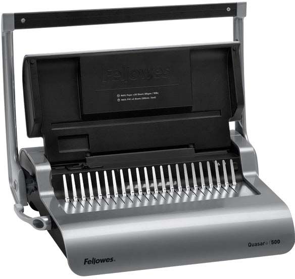 Переплетчик Fellowes Quasar+ (FS-56277) A4/перф.25л.сшив/макс.500л./пластик.пруж. (6-51мм)