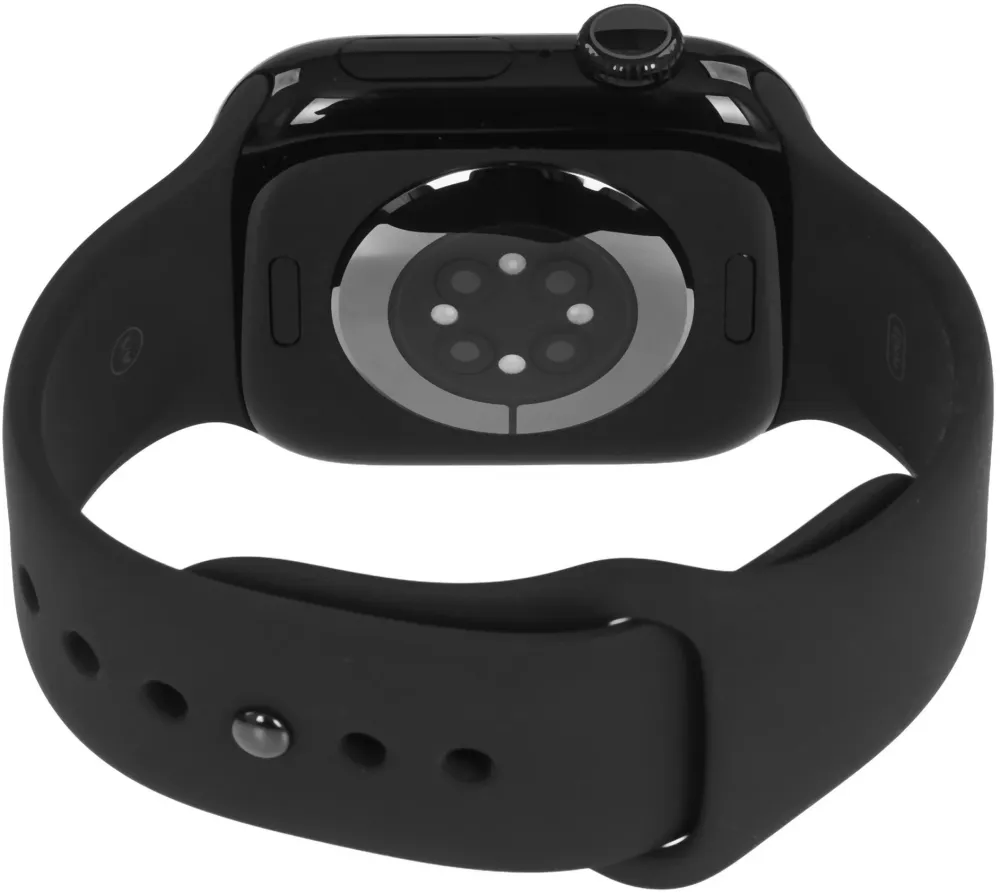 Смарт-часы Apple Watch Series 11 A3331 42мм OLED корп.черный Sport Band рем.черный разм.брасл.:M/L (MEQU4LW/A)