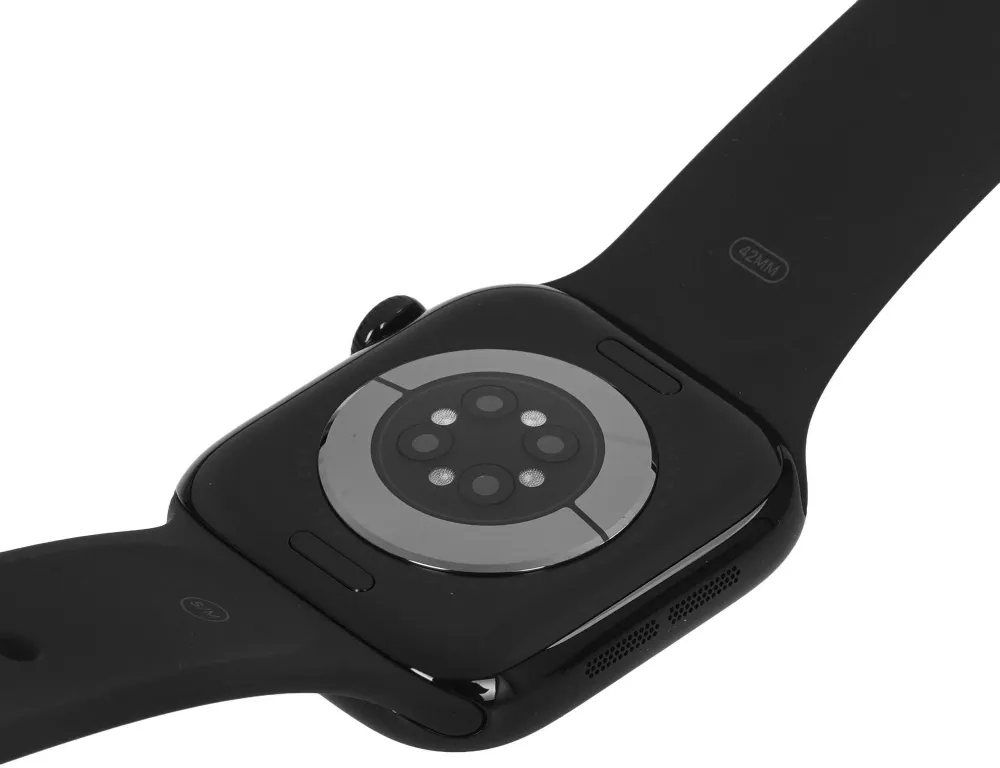 Смарт-часы Apple Watch Series 11 A3331 42мм OLED корп.черный Sport Band рем.черный разм.брасл.:M/L (MEQU4LW/A)