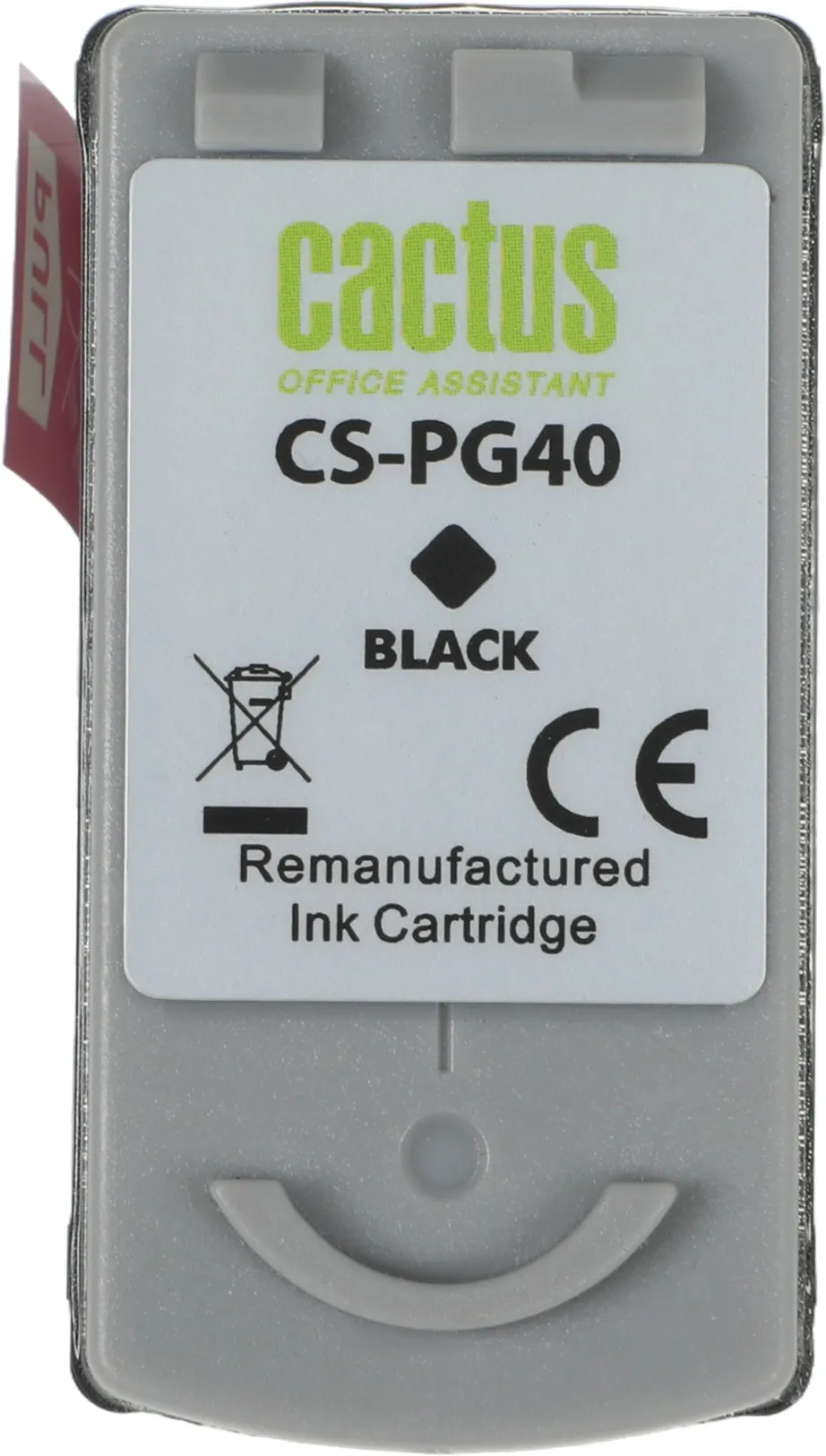 Картридж струйный Cactus CS-PG40 PG-40 черный (18мл) для Canon Pixma MP150/MP160/MP170/MP180/MP210/MP220/MP450/MP460/MP470/iP1200/iP1300/iP1600/iP1700/iP1800/iP190 с чипом