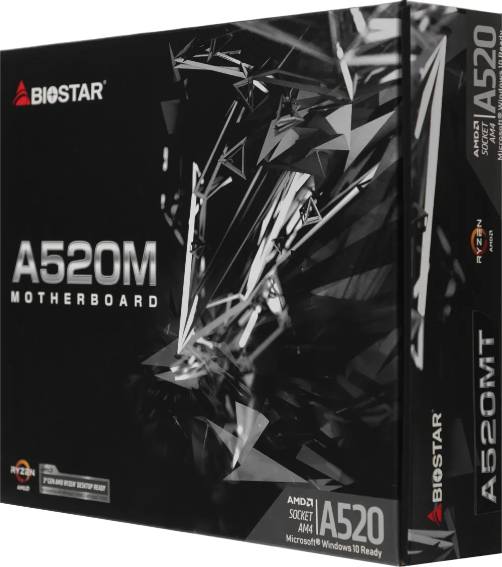 Материнская плата Biostar A520MT Soc-AM4 AMD A520 2xDDR4 mATX AC`97 8ch(7.1) GbLAN RAID+HDMI+DP