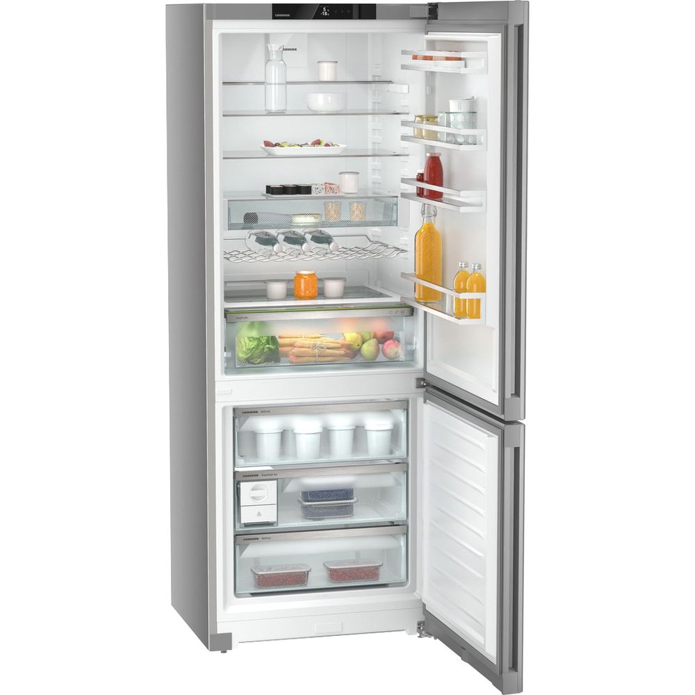 Холодильники LIEBHERR/ Plus, EasyFresh, МК NoFrost, 3 контейнера МК, в. 201,5 см, ш. 75 см, г. 67.5 см, класс ЭЭ A++, внутренние ручки, цвет Steel Finish,,полезный объём: 474 л (346 л + 128 л)