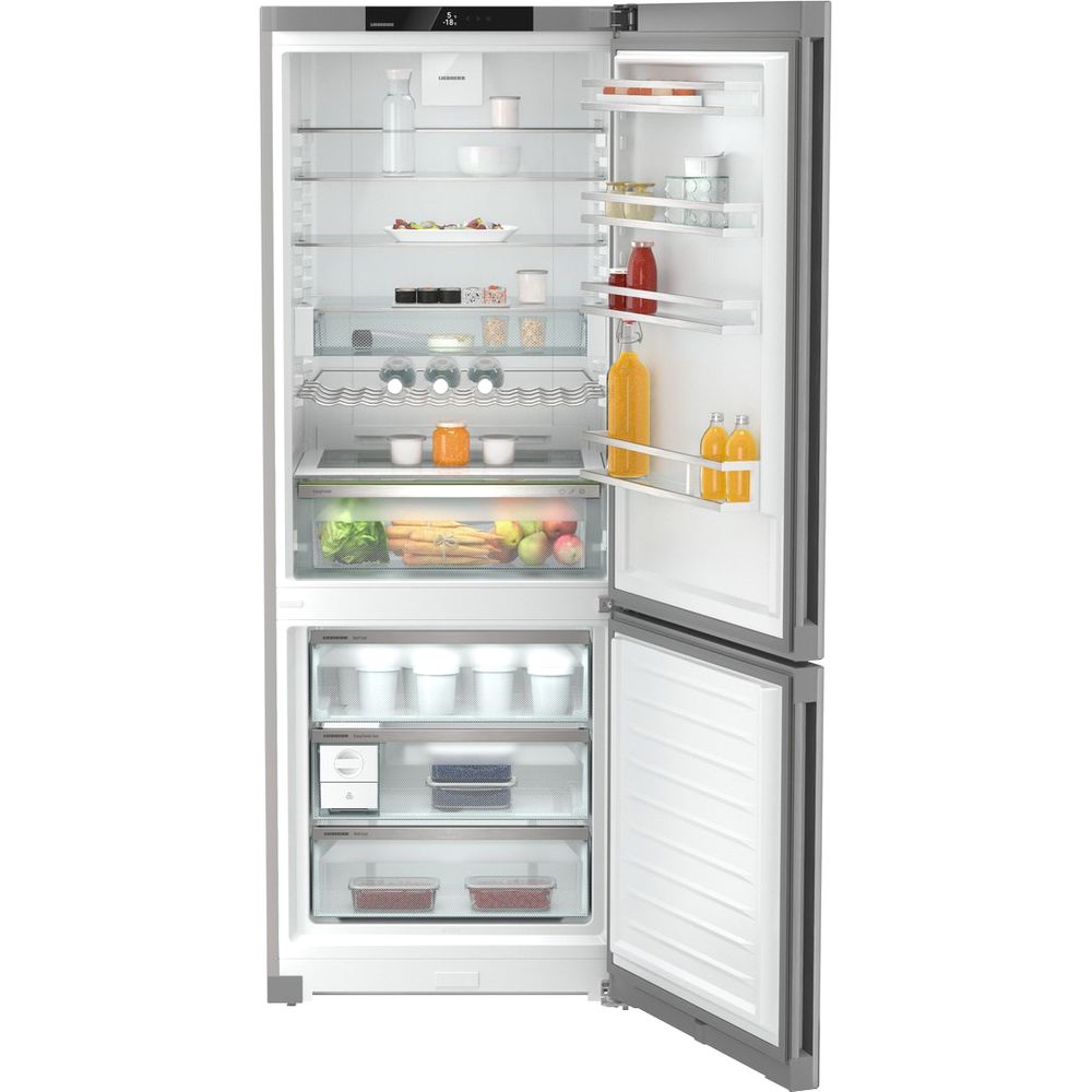 Холодильники LIEBHERR/ Plus, EasyFresh, МК NoFrost, 3 контейнера МК, в. 201,5 см, ш. 75 см, г. 67.5 см, класс ЭЭ A++, внутренние ручки, цвет Steel Finish,,полезный объём: 474 л (346 л + 128 л)