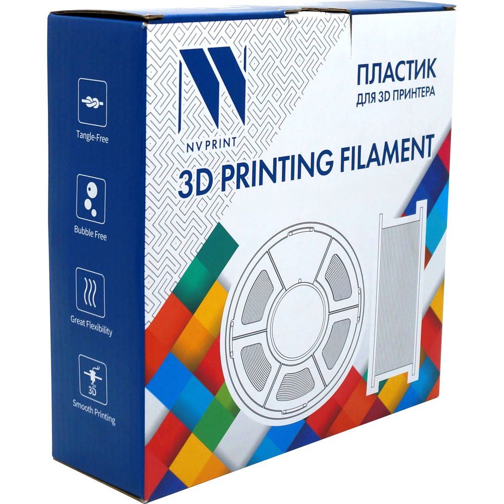 -/ Филамент NVPRINT TPU Green для 3D печати диаметр 1.75мм  длина 165 метров  масса 0,5 кг