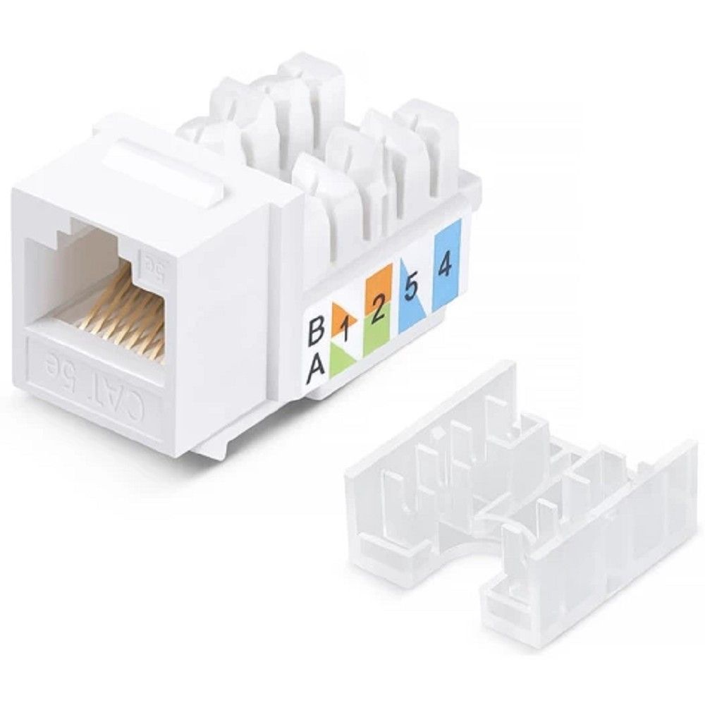 Exegate EX297339RUS Модуль-вставка Keystone Jack RJ-45 ExeGate KJ-8P8C-U-C5e-180SH-Dual (Кат.5e, неэкранированная, 180 градусов, со шторками, IDC Krone/110)