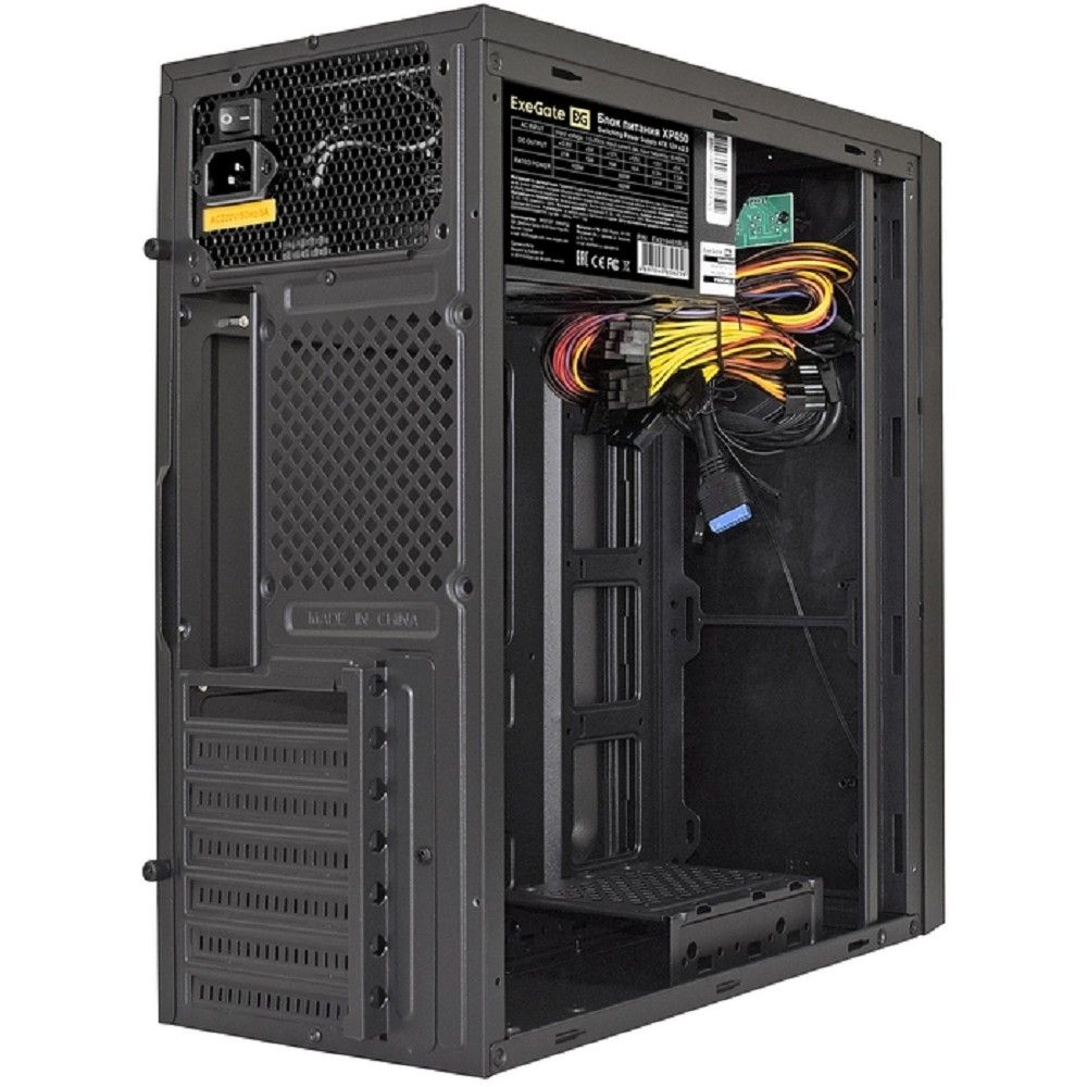 Exegate EX283078RUS Корпус Miditower ExeGate XP-333U Black, ATX, <XP450, Black,120mm>, 1*USB+2*USB3.0, Audio