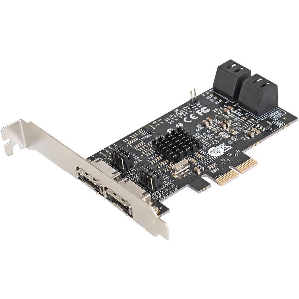 Контроллер Exegate EXE-504 (PCI-E x1 v2.0, SATA3 RAID, 4 int.+2 ext., Marvell Chispet 88SE9230)