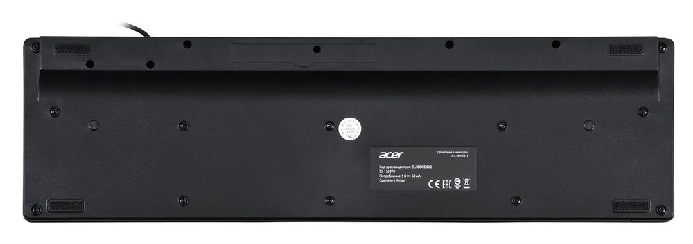 Клавиатура Acer OKW010 черный USB slim Multimedia (ZL.KBDEE.002) кабель 1.45м