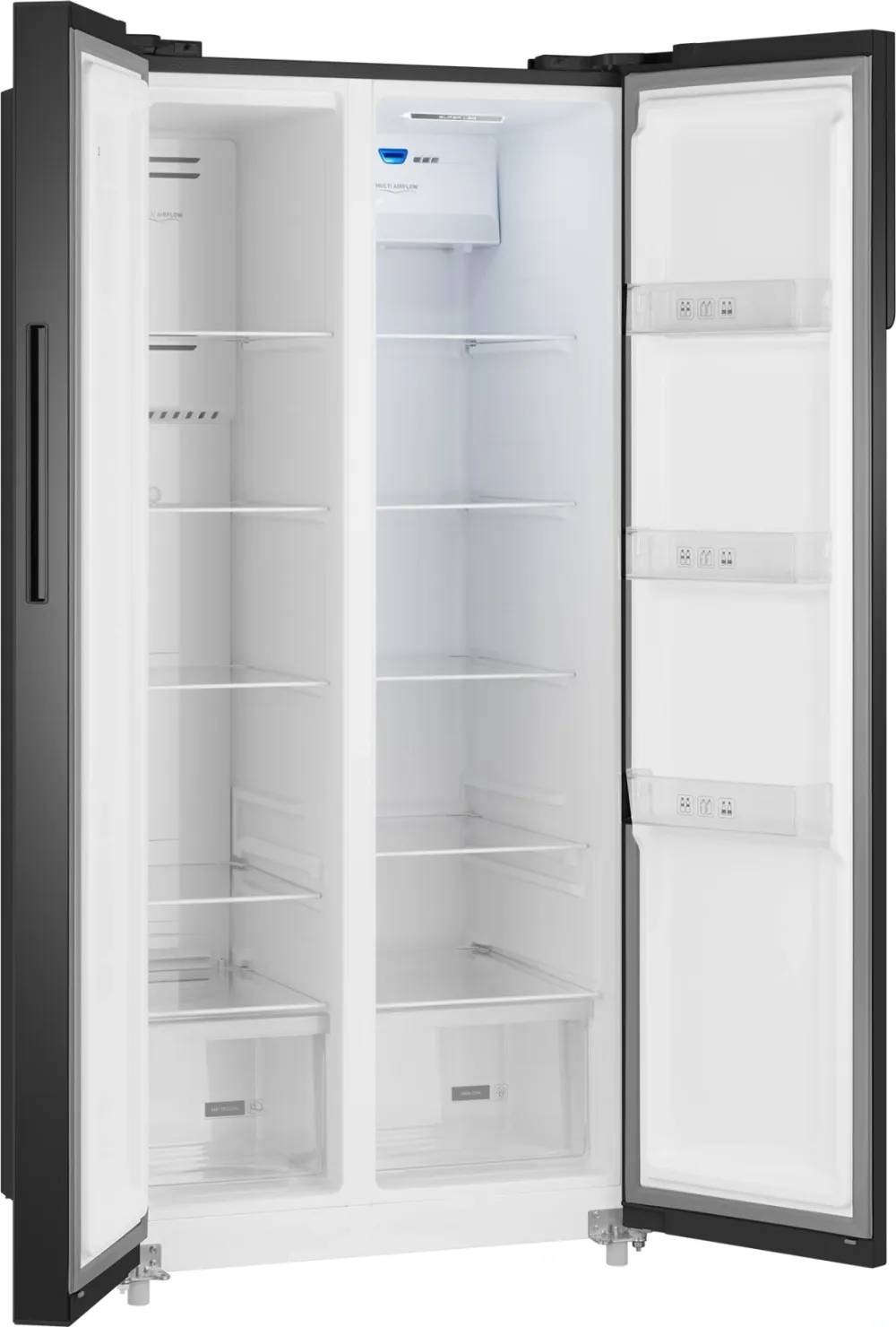 Холодильник Weissgauff WSBS 500 Inverter NoFrost 2-хкамерн. черный стекло инвертер