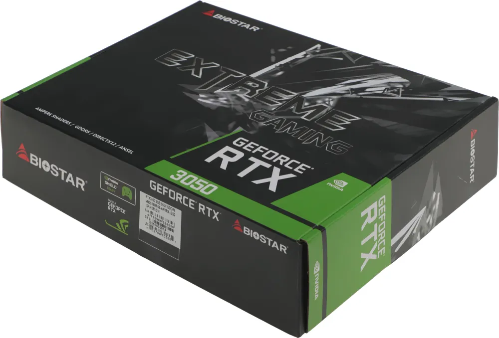 Видеокарта Biostar PCI-E 4.0 RTX3050-6G NVIDIA GeForce RTX 3050 6Gb 96bit GDDR6 1042/14000 DVIx1 HDMIx1 DPx1 HDCP Ret