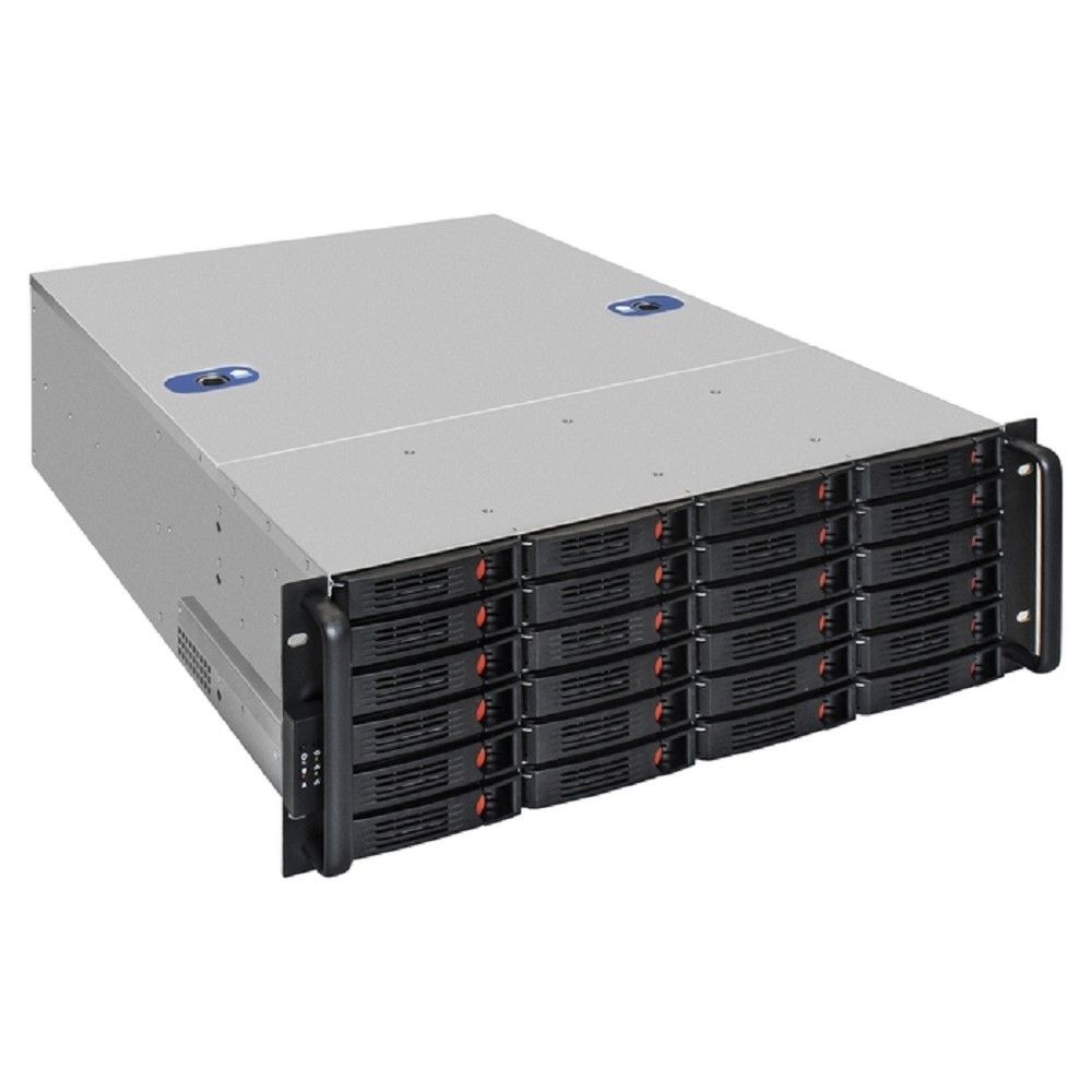 Exegate EX300123RUS Серверный корпус ExeGate Pro 4U660-HS24 <RM 19", высота 4U, глубина 660, БП 800PAS, 24xHotSwap, USB>