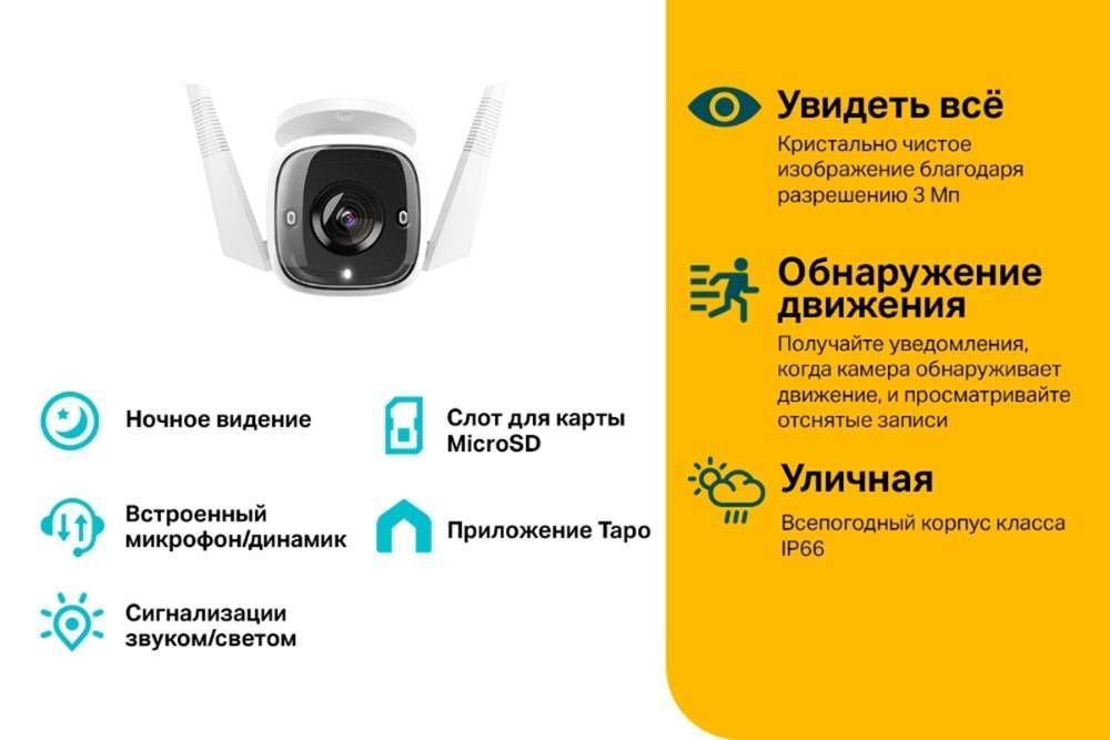 Камера видеонаблюдения IP TP-Link TC65 Wi-Fi 3.89-3.89мм цв. корп.:белый