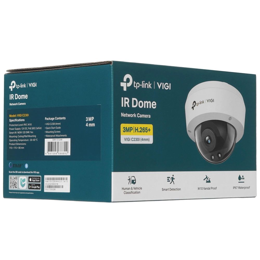 IP-камера TP-LINK VIGI C230(4mm) Цветная купольная IP-камера 3 Мп