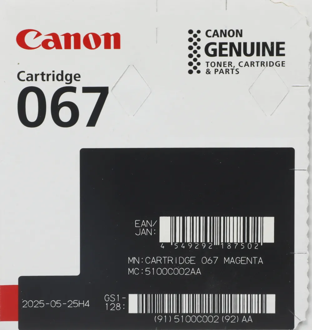 Картридж лазерный Canon 067M 5100C002 пурпурный бар.в компл. (1250стр.) для Canon LBP631/633/MF651/655/657