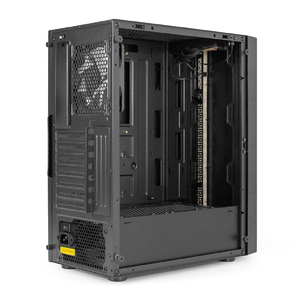 Exegate EX300153RUS Корпус Miditower ExeGate EVO-9211-500NPX (ATX, БП 500NPX с вент. 12см, с окном, 2*USB+1*USB3.0, HD аудио, черный, 1 вент. с RGB подсветкой)
