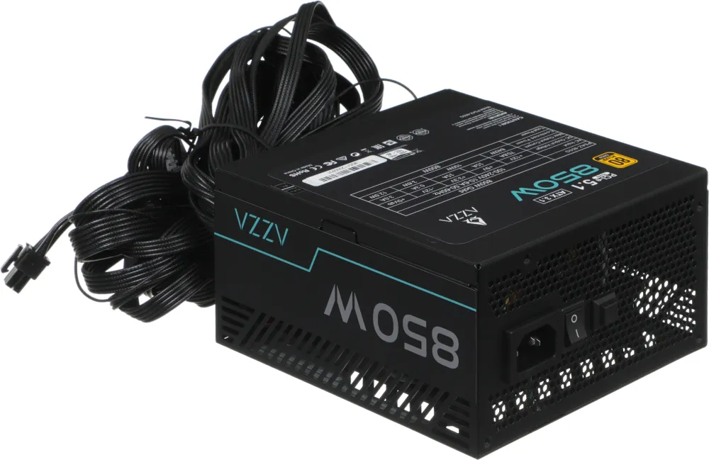 Блок питания Azza ATX 850W PSAZ-850G Gen.5 80+ gold (20+4pin) APFC 120mm fan 6xSATA Cab Manag RTL