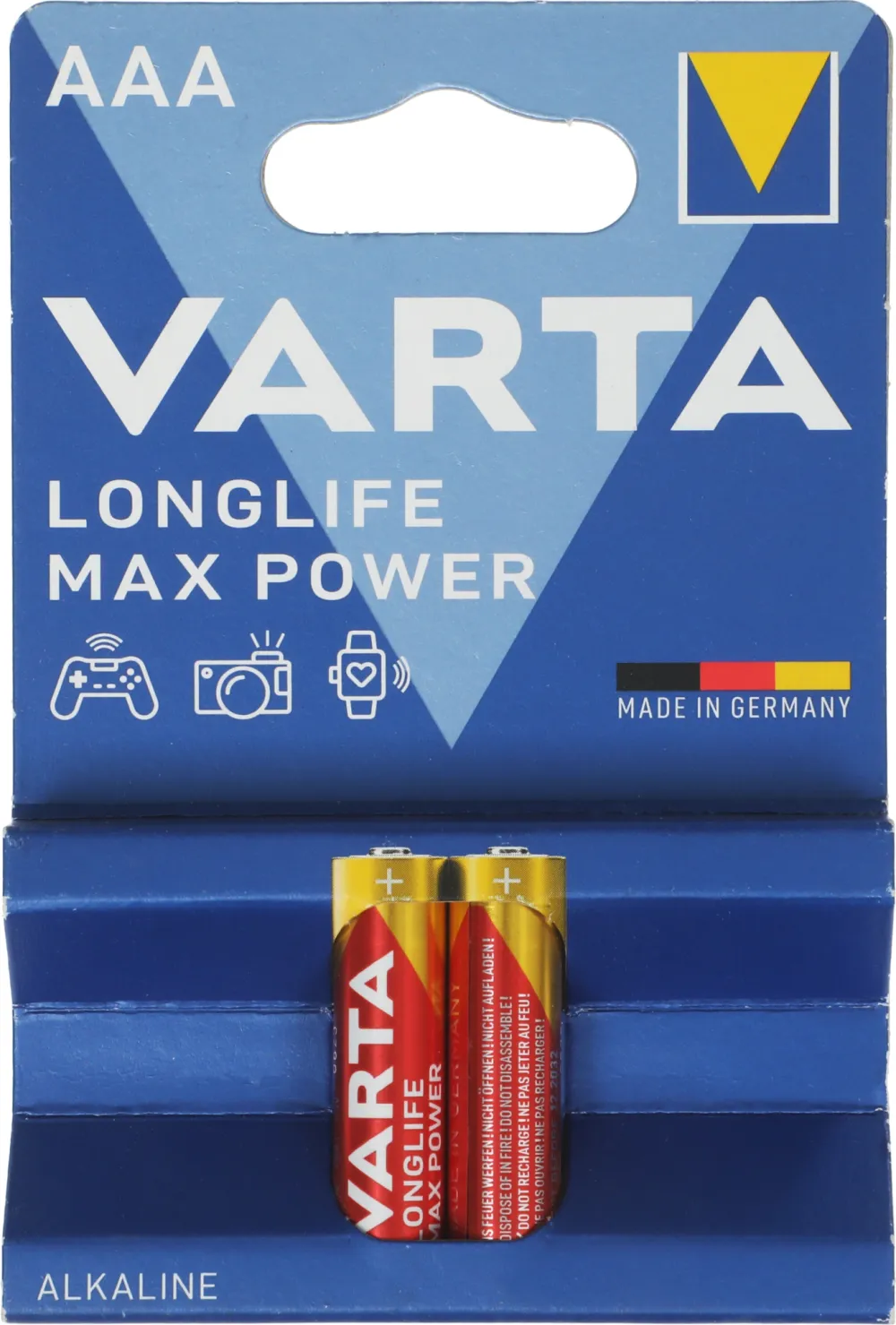 Батарея Varta LongLife Max Power LR03 Alkaline AAA (2шт) блистер