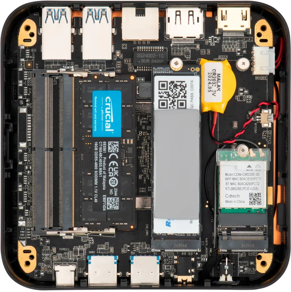 Неттоп IRU Tactio 525 Ryzen 7 6800H (3.3) 16Gb SSD1Tb 680M FreeDOS GbitEth WiFi BT черный (2113241)