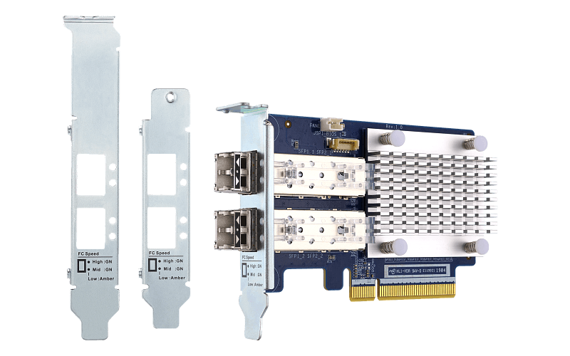 Трансивер Qnap QXP-32G2FC Fibre Channel 2х32Гбит/с SFP+ PCIe Gen3 x8 для QTS/QuTS hero/QES