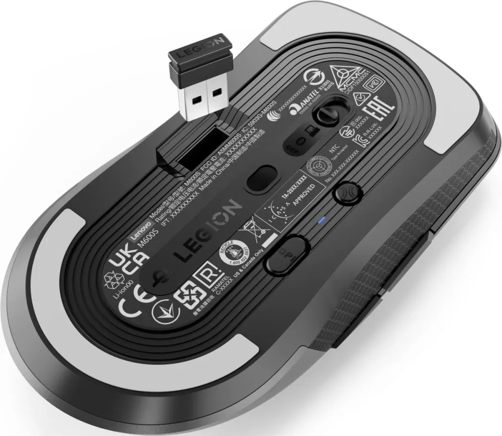 Мышь Lenovo Legion M600s Qi Wireless Gaming темно-серый оптическая 19000dpi беспров. BT/Radio USB 5but (GY51H47355)