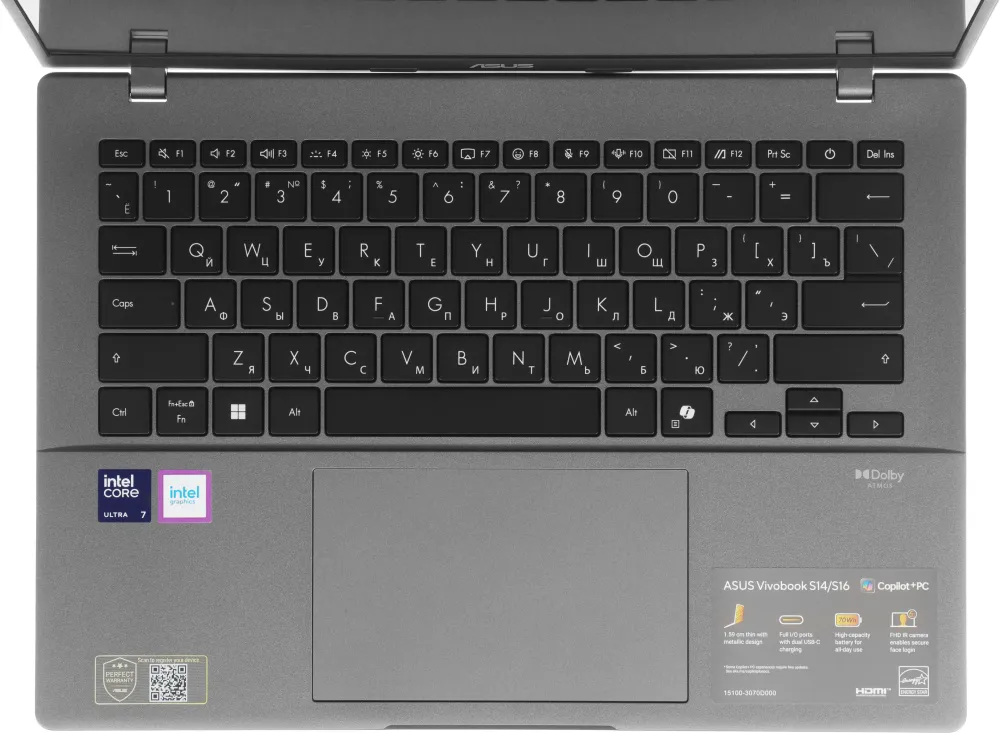 ASUS VivoBook S3407AA-SF075 [90NB1762-M004J0] Grey 14" {OLED WUXGA Ul7 355/32Gb/SSD1Tb/noOS}