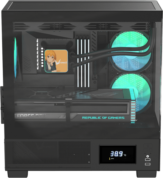 корпус Formula V Line Crystal E1M Black, MATX, USB3.0*2, Switch Display Panel