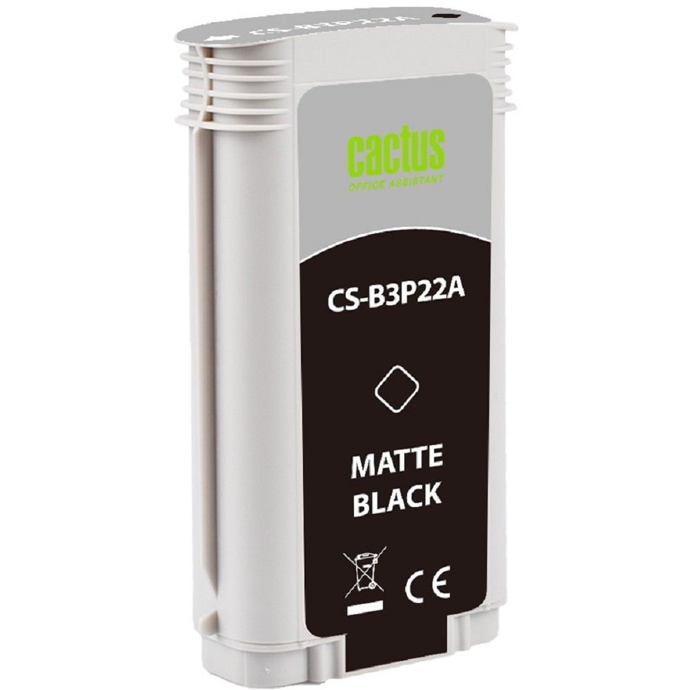 Картридж струйный Cactus CS-B3P22A №727 черный матовый (130мл) для HP DJ T920/T1500/T2530 с чипом