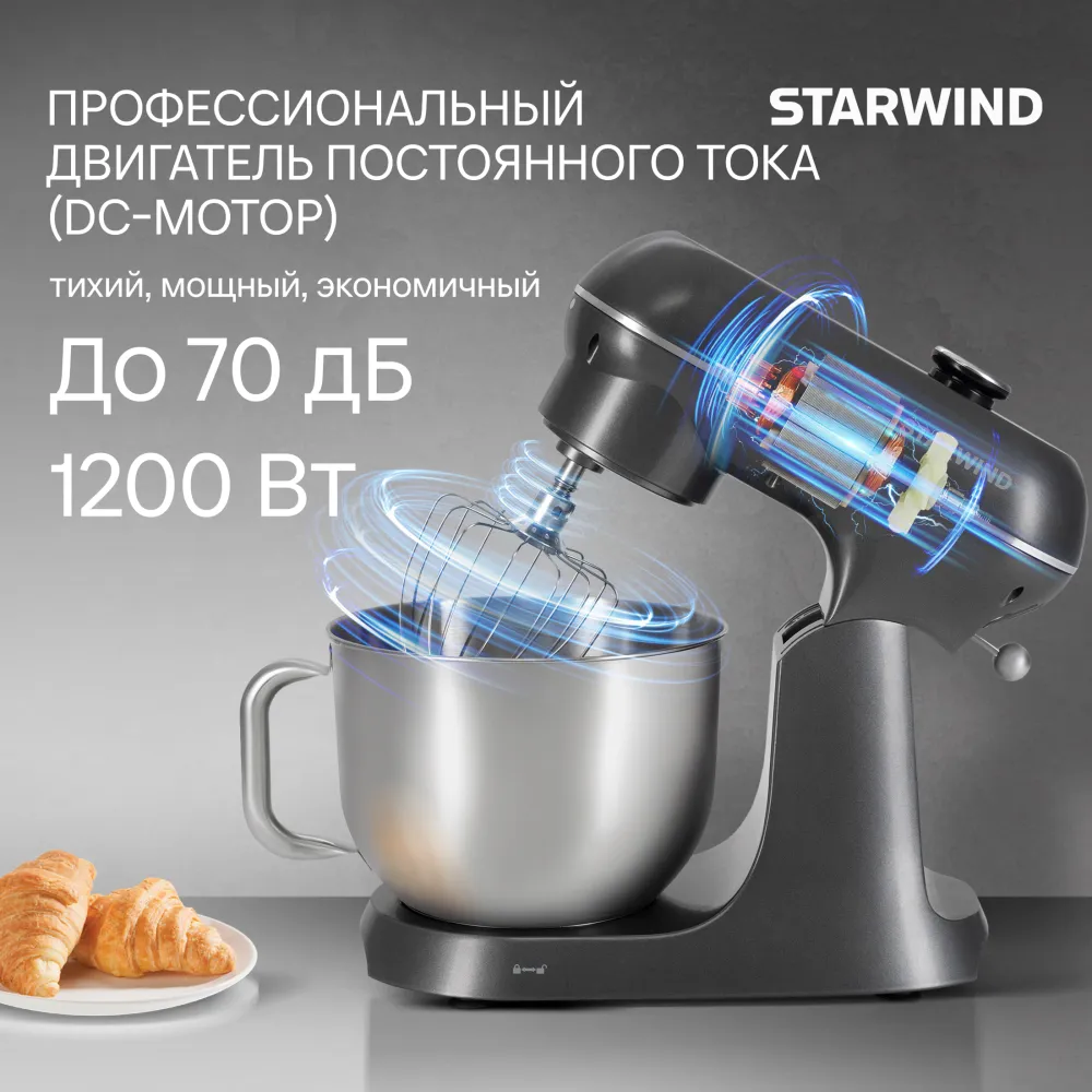 Миксер планетарный Starwind SPM4171 1200Вт серебристый