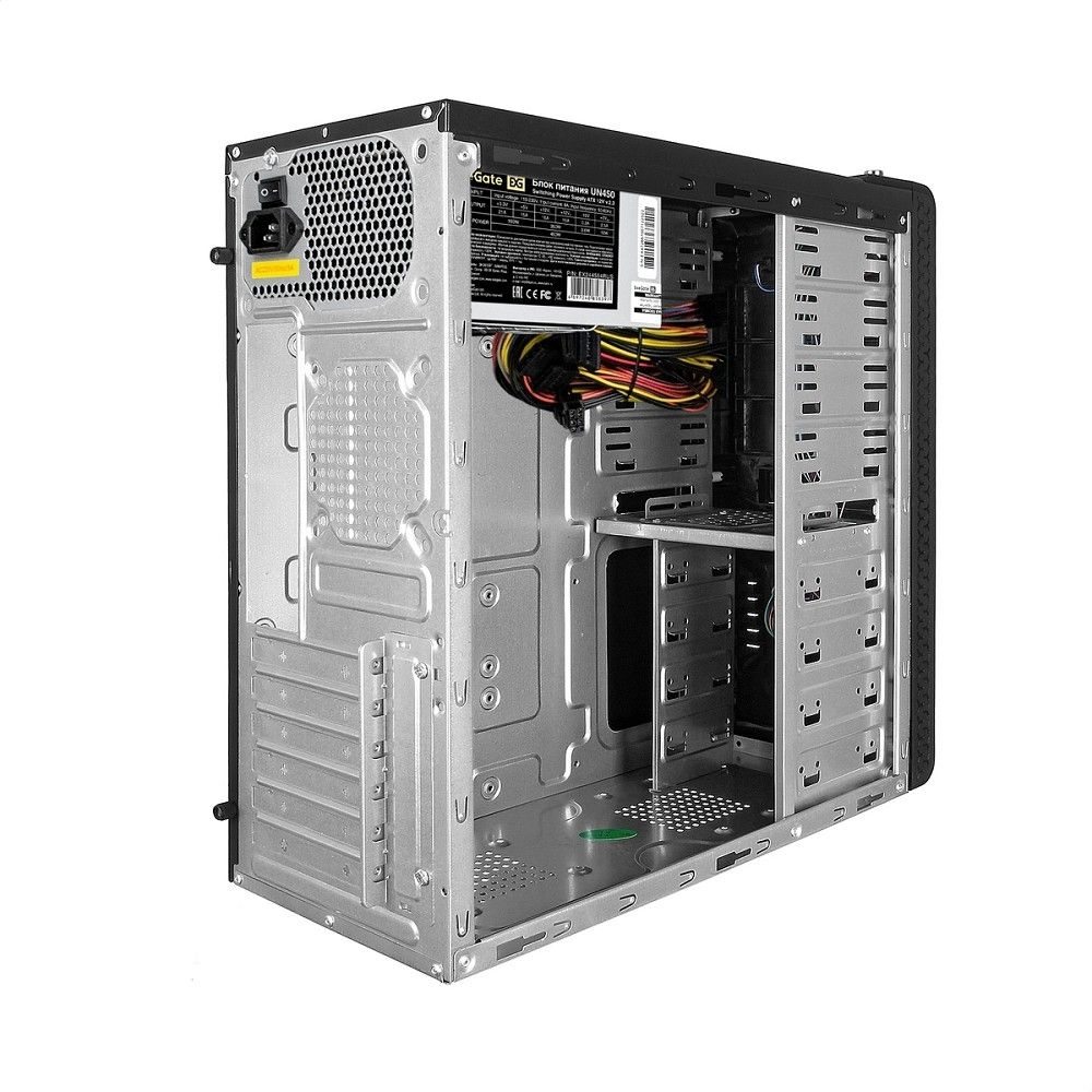 Exegate EX269437RUS Корпус Miditower UN-604 Black, ATX, <UN450, 120mm> 2*USB+2*USB3.0, Audio