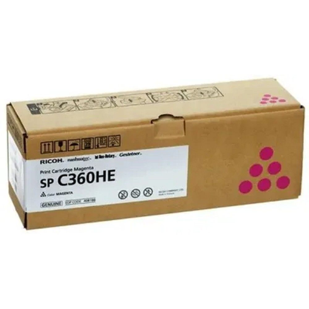 Картридж лазерный Ricoh SP C360HE 408186 пурпурный (6000стр.) для Ricoh SP C360DNw/C360SNw/C360SFNw/C361SFNw
