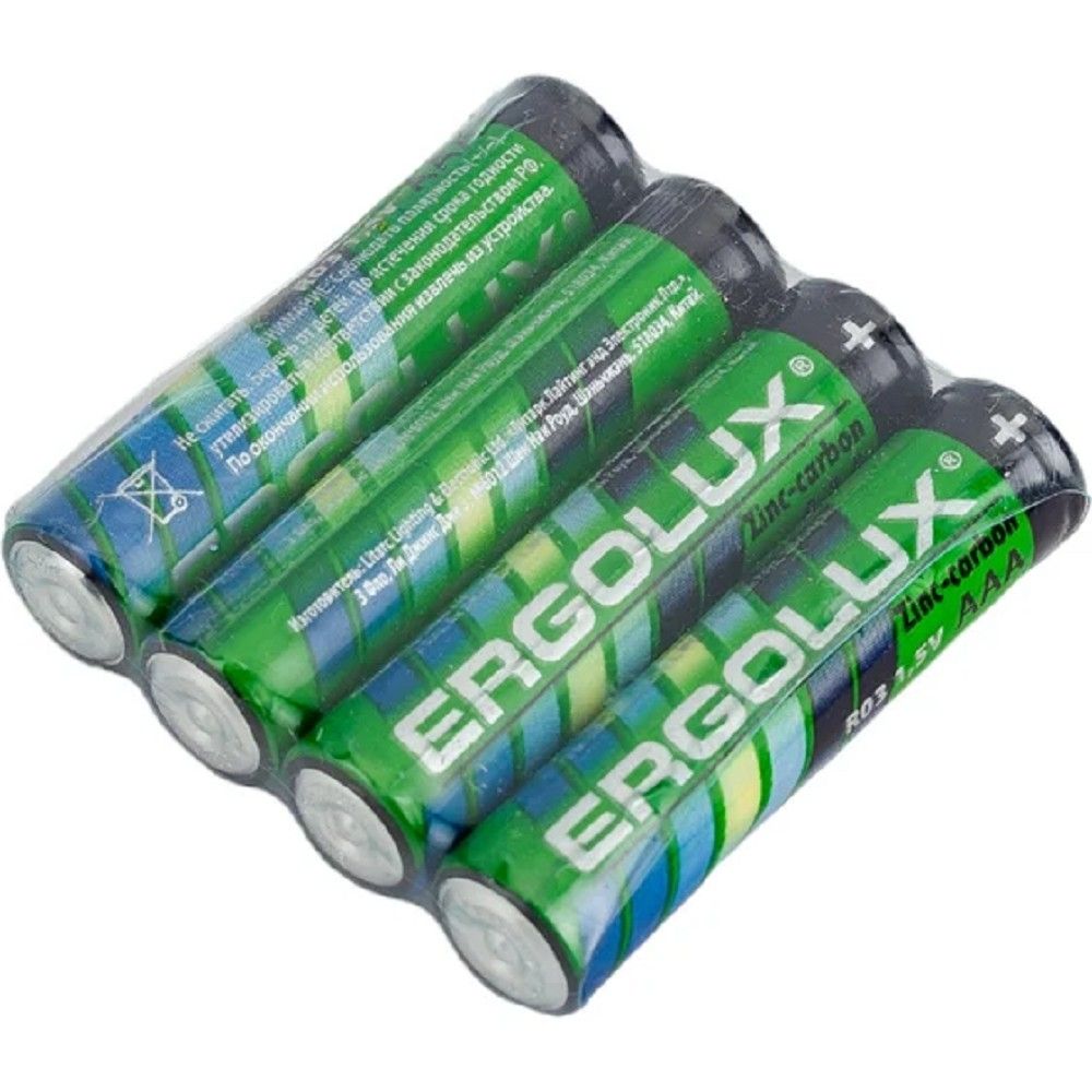Ergolux R 03 SR4 (R03SR4, батарейка,1.5В) (4 шт. в уп-ке)