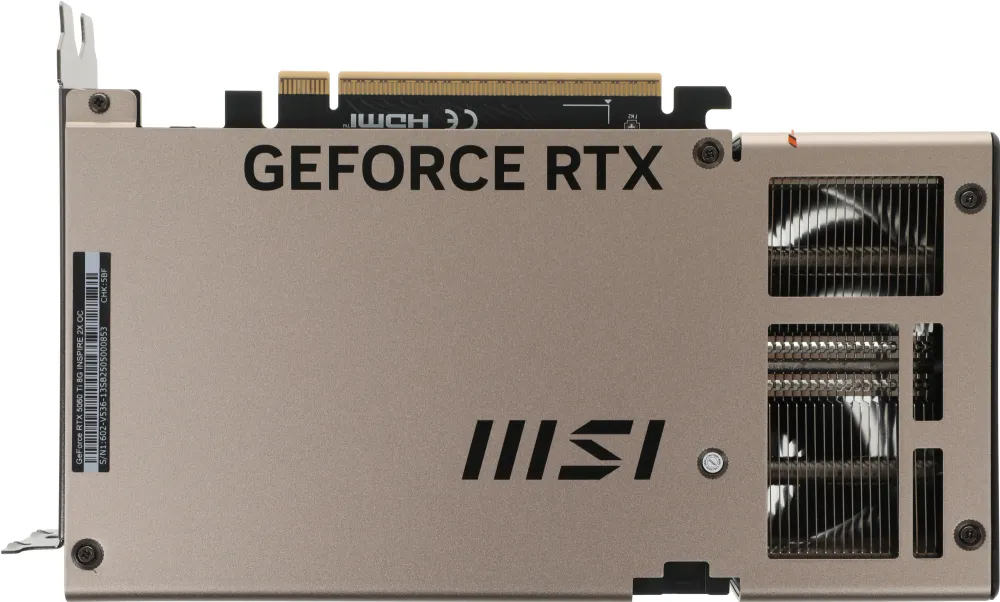 Видеокарта MSI PCI-E 5.0 RTX 5060TI 8G INSPIRE 2X OC NVIDIA GeForce RTX 5060TI 8Gb 128bit GDDR7 2617/28000 HDMIx1 DPx3 HDCP Ret