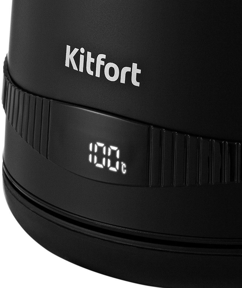 Чайник электрический Kitfort КТ-6121-1 1.7л. 2200Вт черный корпус: металл/пластик