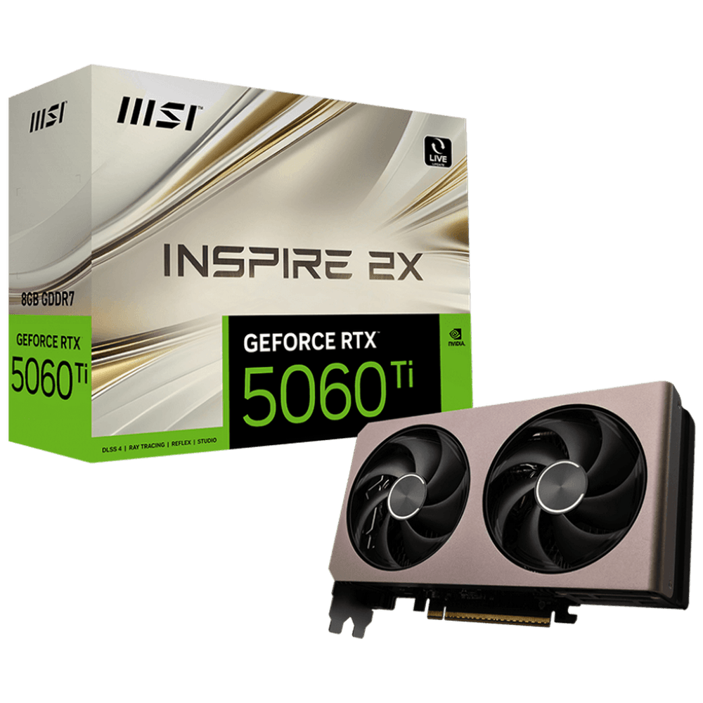 Видеокарта MSI RTX5060Ti INSPIRE 2X OC 8GB GDDR7 128bit 3xDP HDMI 2FAN RTL