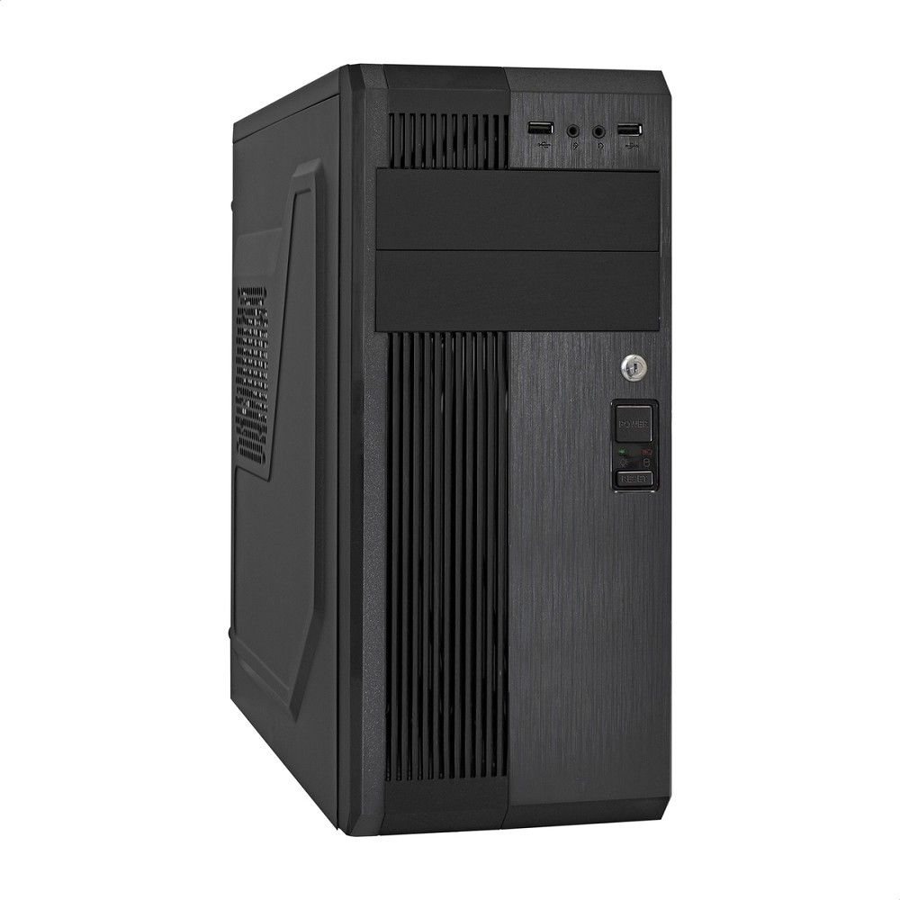 Exegate EX283220RUS Корпус Miditower ExeGate UN-605B Black, ATX, <без БП>, 2*USB, Audio, замок блокировки кнопки питания