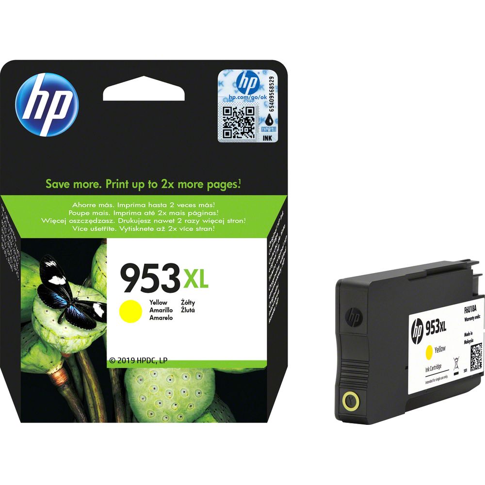 Картридж струйный HP 953XL F6U18AE желтый (1450стр.) для HP OJP 8710/8715/8720/8730/8210/8725