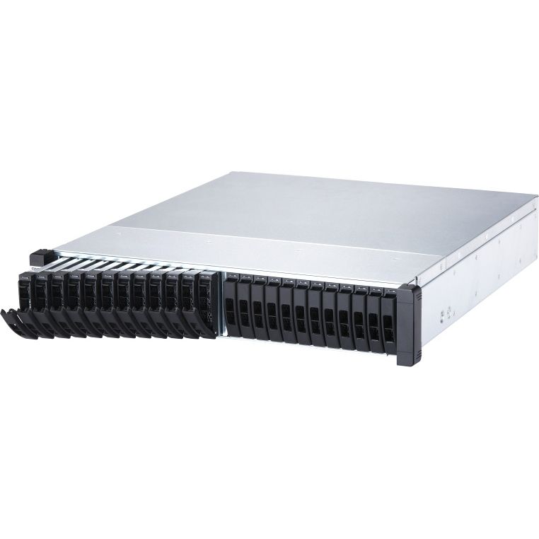 Сетевое хранилище без дисков/ Enterprise QNAP ES2486dc-2142IT-96G NAS two controllers, 24 2.5 "SAS 12/6 Gb / s bays, rack-mount, 2 power supplies. Intel Xeon D-2142IT, 48 GB DDR4 on each controller. RAIL KIT included.