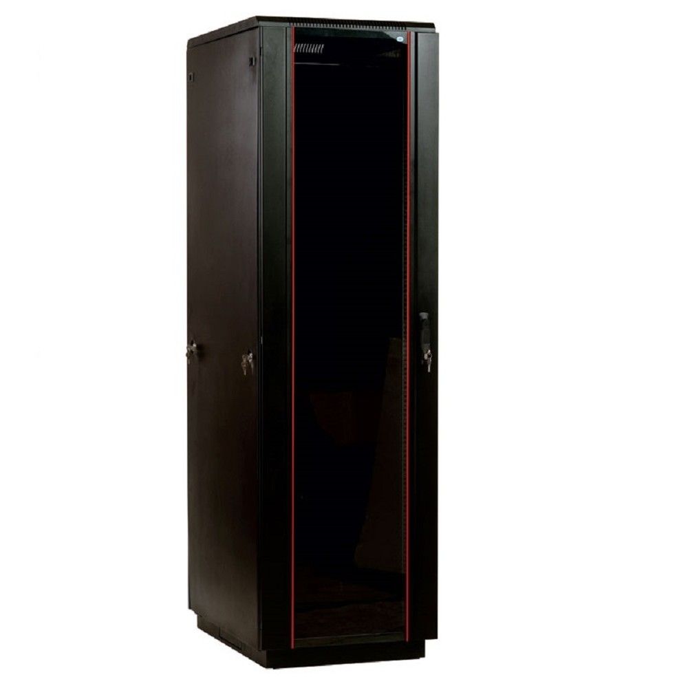 ЦМО Шкаф телекоммуникационный напольный 48U (800 x 800) дверь стекло, чёрный, ШТК-М-48.8.8-1ААА-9005