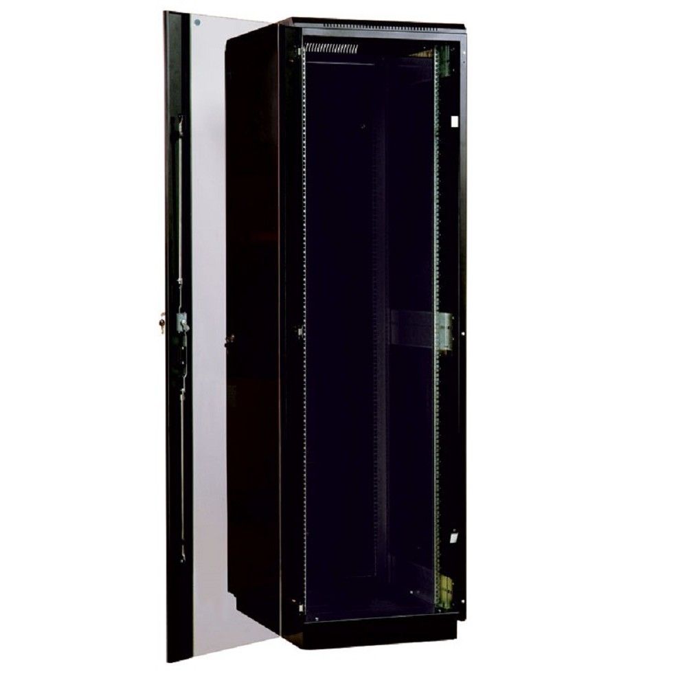 ЦМО Шкаф телекоммуникационный напольный 48U (800 x 800) дверь стекло, чёрный, ШТК-М-48.8.8-1ААА-9005